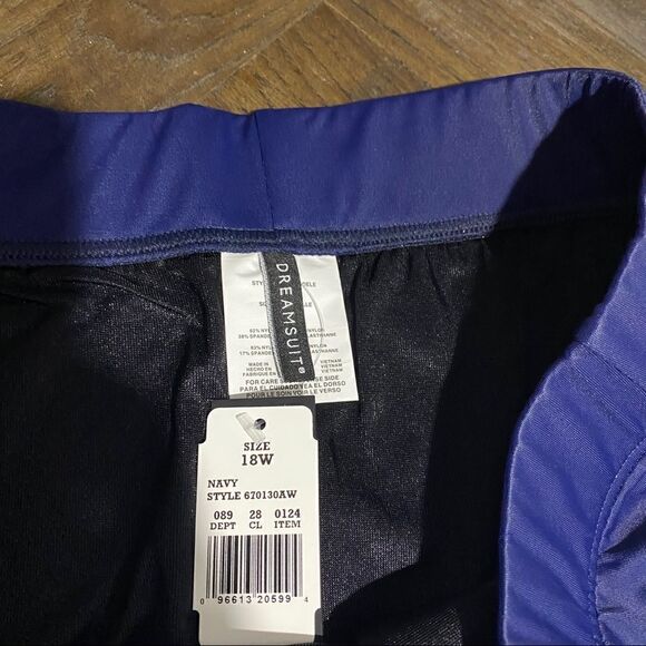 Dreamsuit Miracle brand NWT high waisted plus size swim bottoms blue - Picture 4 of 4